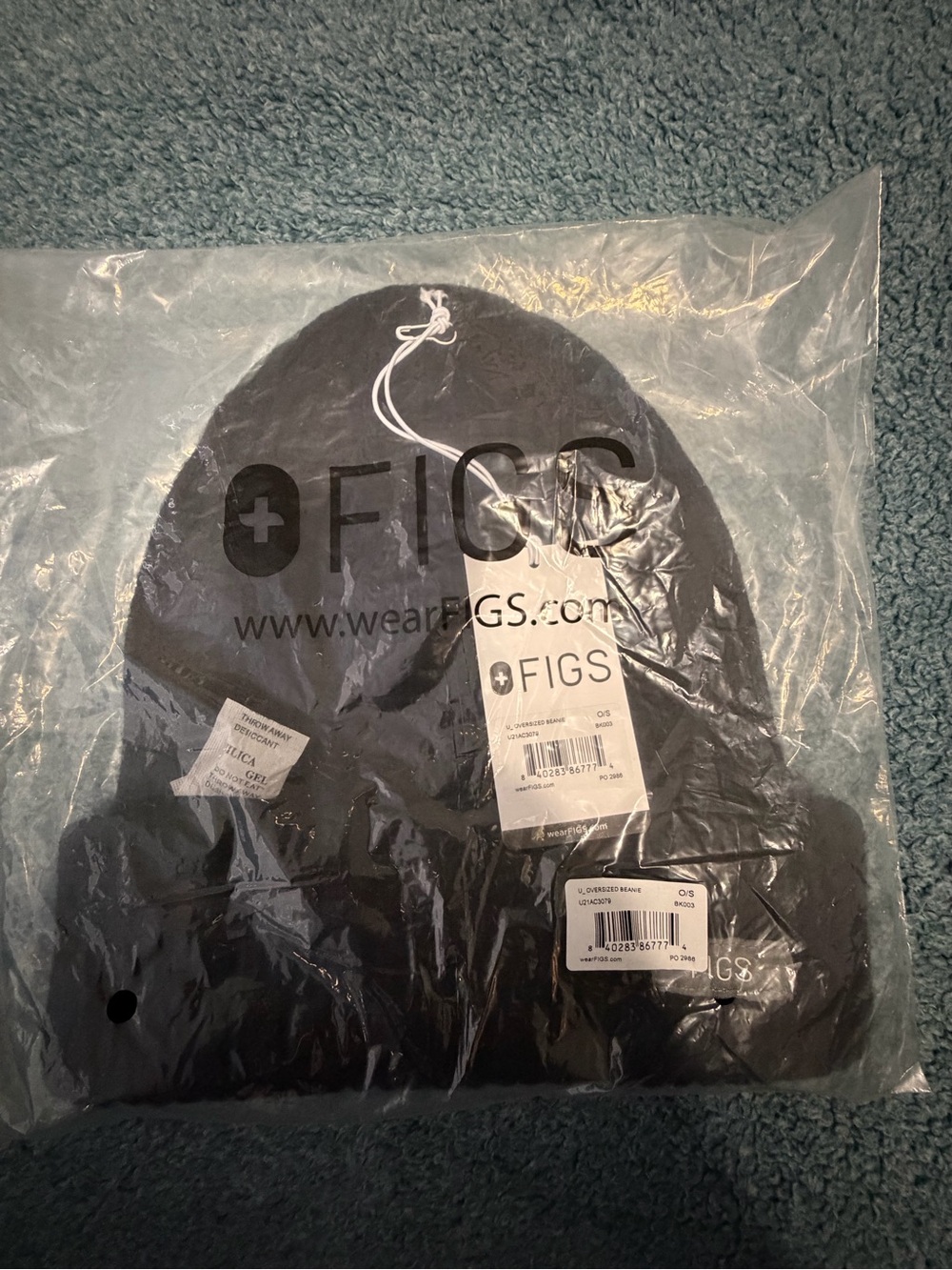 FIGS Black Knit Beanie